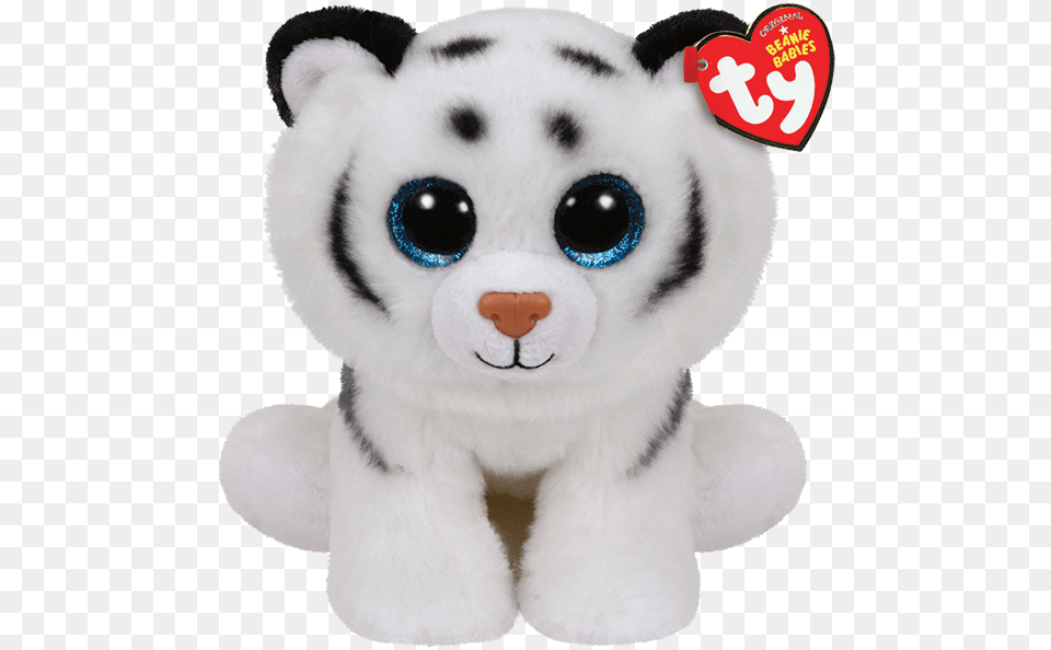 White Tiger Medium Beanie Babies Ty Tundra, Plush, Toy, Teddy Bear Png Image
