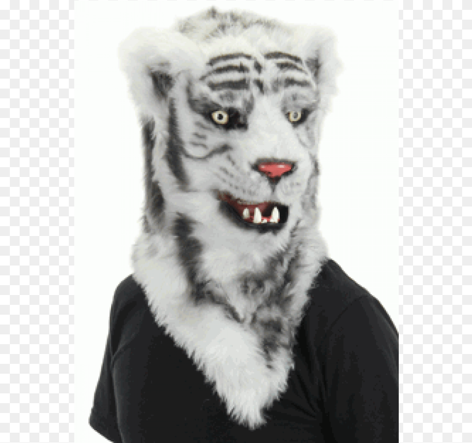 White Tiger Mouth Mover Mask At Cosplay Costume Closet Mouth Mover Mask Tiger, Animal, Cat, Mammal, Pet Png