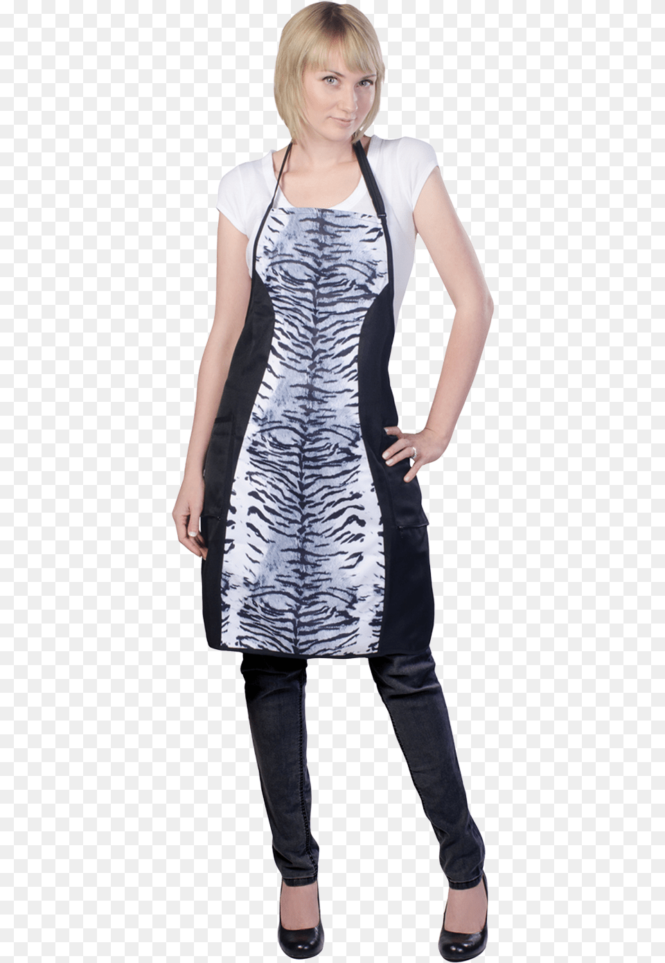 White Tiger Slim Apron Girl, Vest, Clothing, Teen, Person Free Transparent Png