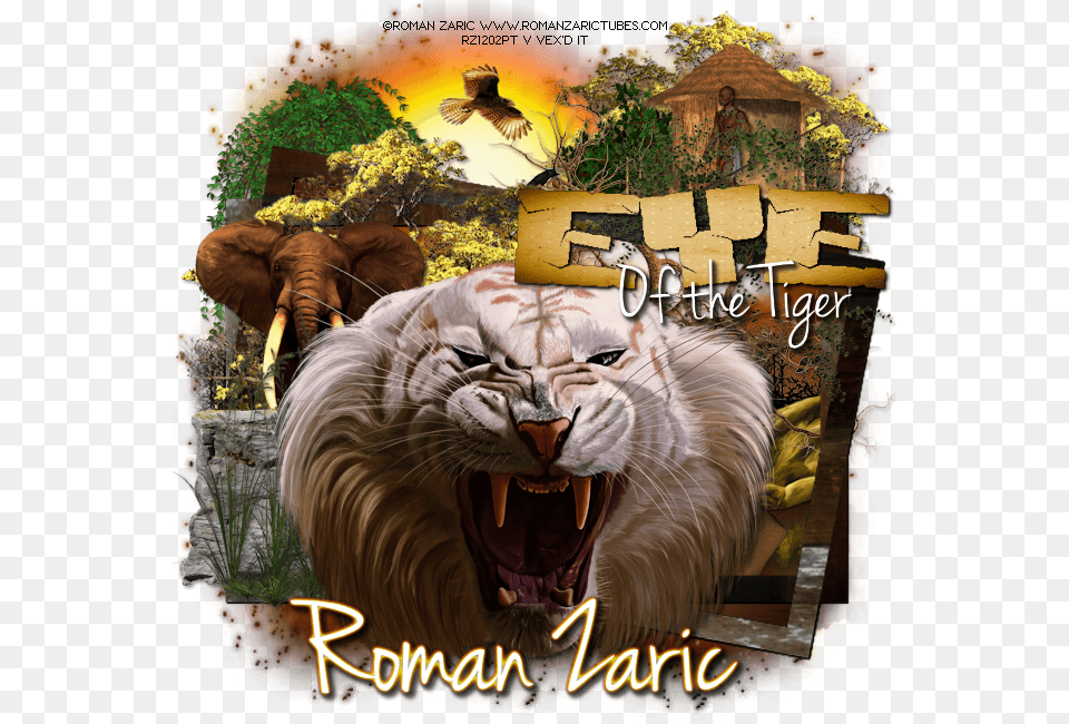 White Tiger Tag Amp Free Wordart Poster, Animal, Lion, Mammal, Wildlife Png Image