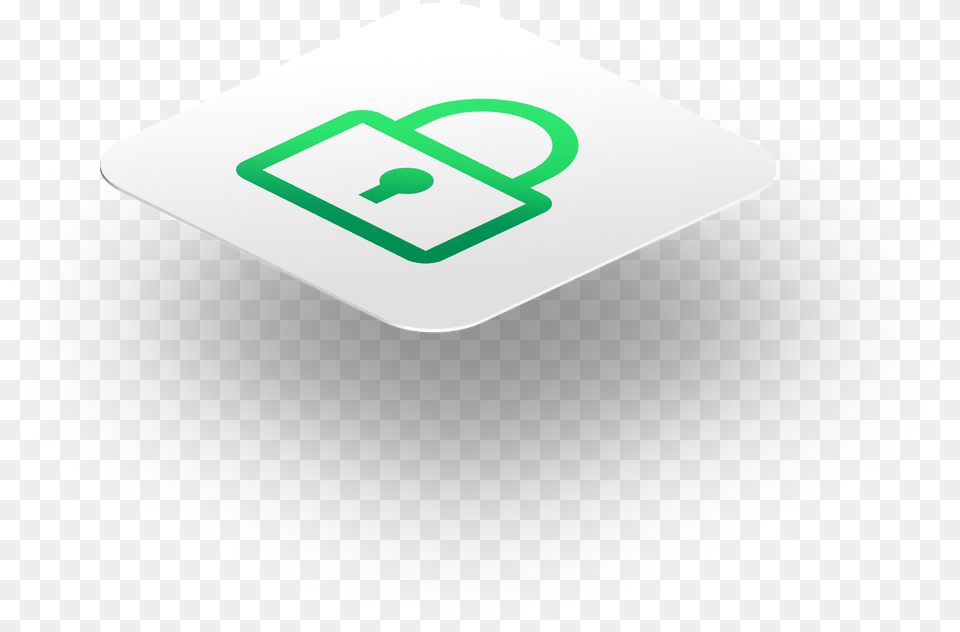 White Tile With Green Lock Icon Sign, Disk Free Transparent Png