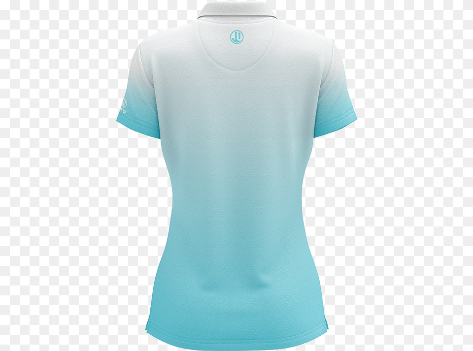 White To Tiffany Blue Women S Sublimated Jersey White And Teal Polo, Clothing, Shirt, T-shirt, Undershirt Free Png