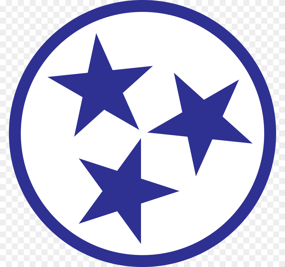 White Tri Star Blue Ring Tennessee Tri Star, Star Symbol, Symbol Png Image