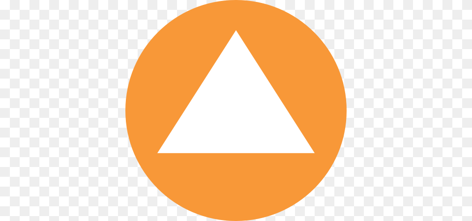 White Triangle In Orange Background Png Image