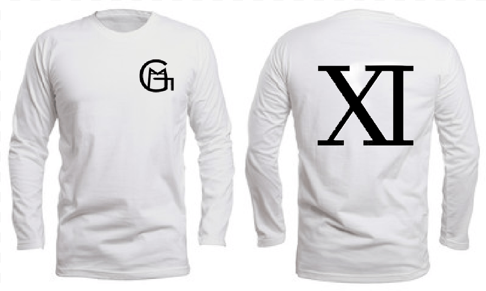 White Tshirt Front And Back Long Sleeve, Clothing, Long Sleeve, T-shirt, Knitwear Free Transparent Png