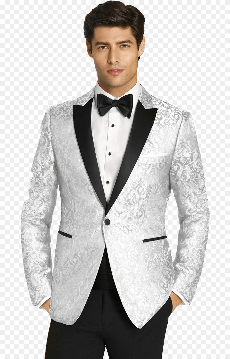 White Tuxedo Clipart White Paisley Tuxedo Jacket, Suit, Clothing, Formal Wear, Shirt Png