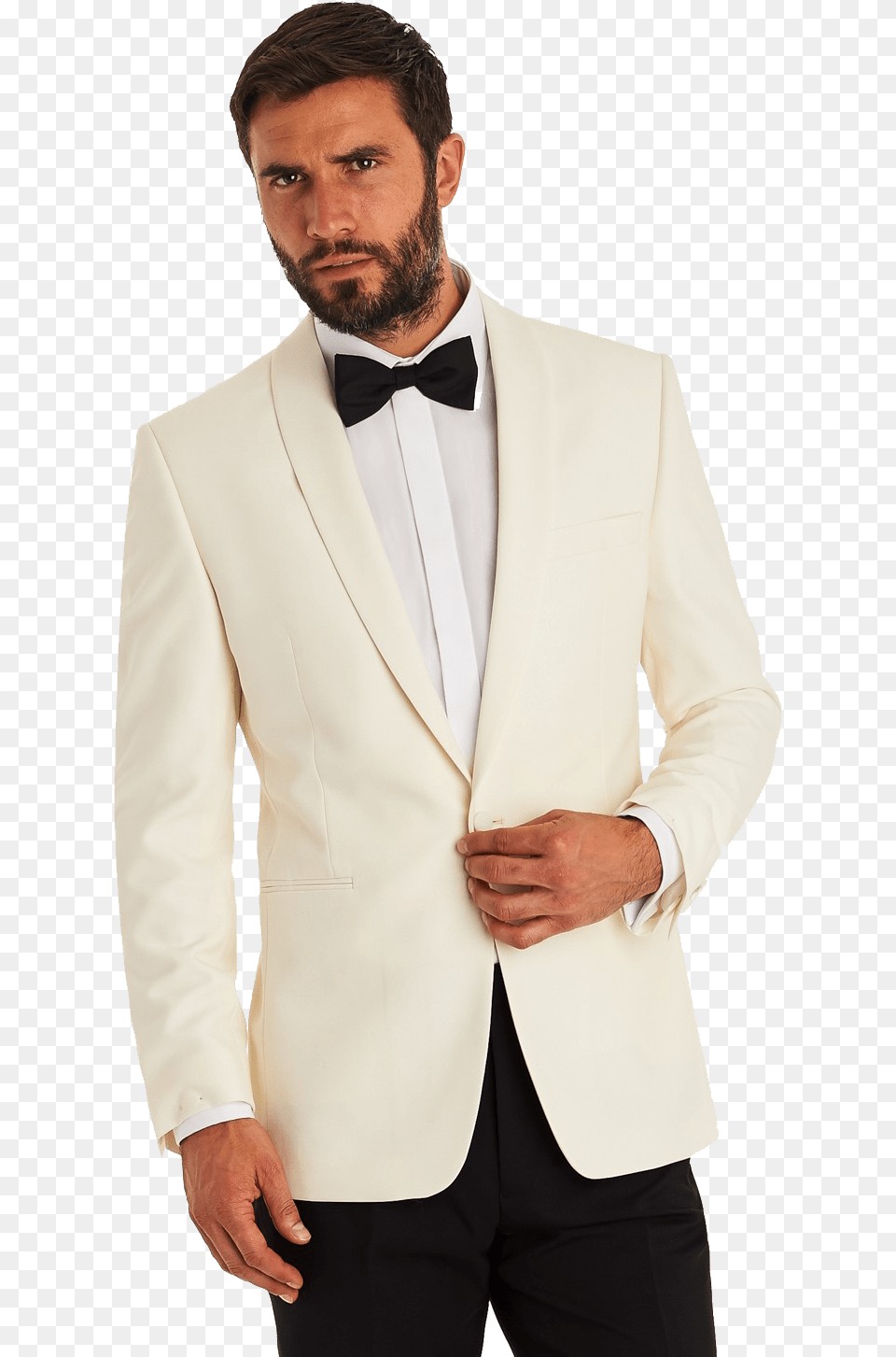 White Tuxedo Image White Suit With Bow Tie, Shirt, Clothing, Formal Wear, Person Png
