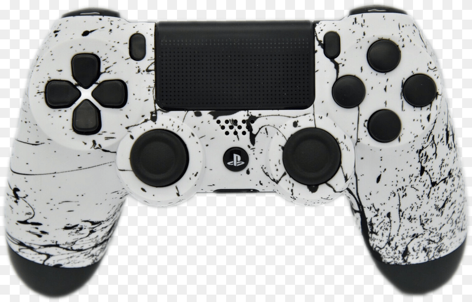 White U0026 Black Splatter Ps4 Controller Ps4 Black And White, Electronics, Joystick, Face, Head Free Transparent Png