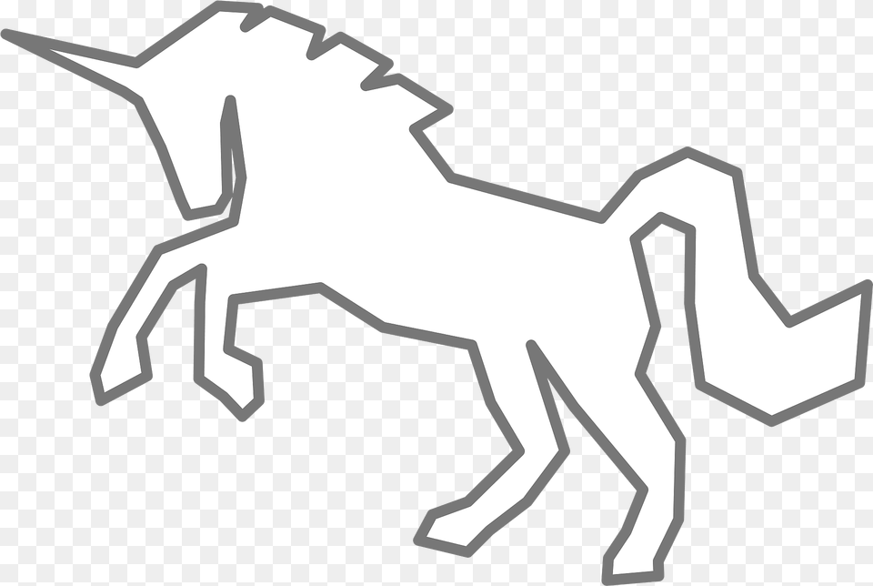 White Unicorn Outline Clipart, Animal, Colt Horse, Horse, Mammal Free Png Download