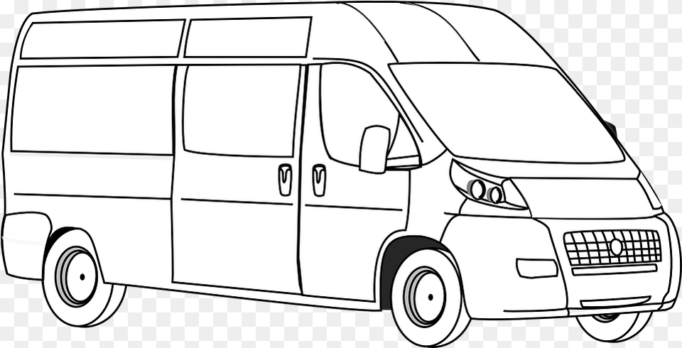 White Van Black Van Line Art, Caravan, Transportation, Vehicle, Bus Free Png Download