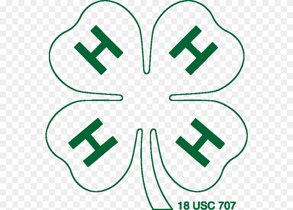White W Green Outline 4 H Clover 4 H Logo White, Blackboard Png