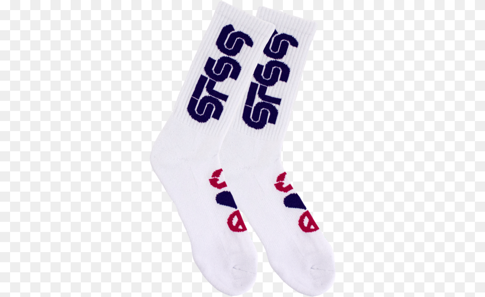 White W Pink Purple Logo Socks Sock, Clothing, Hosiery, Person Free Png Download