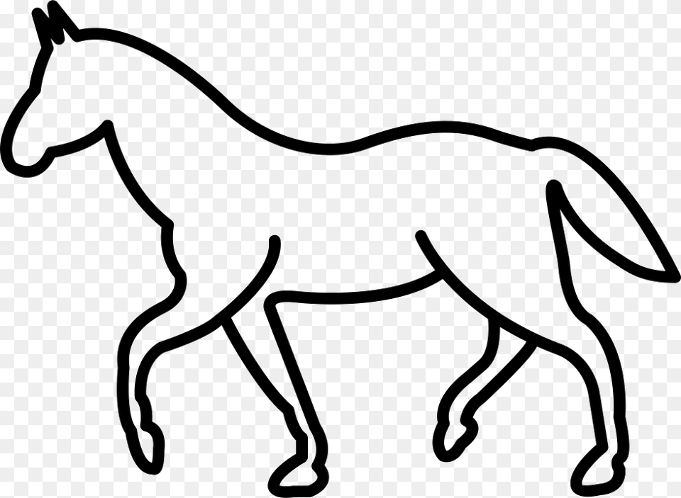 White Walking Horse Outline Walking Horse Outline, Animal, Colt Horse, Mammal, Smoke Pipe Png