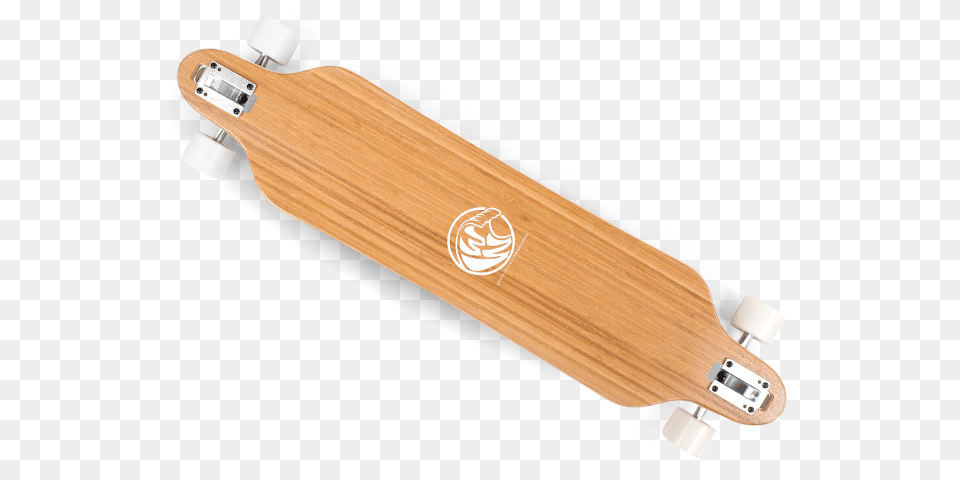 White Wave Bamboo Longboard, Skateboard Free Png
