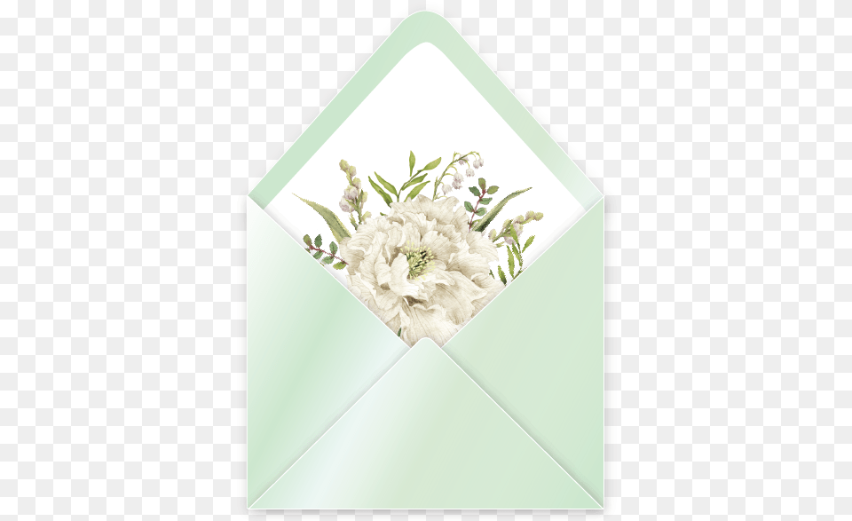 White Wedding Envelope Liner Soft Green 1990 1 Laptop Sleeve, Mail, Flower, Plant Free Transparent Png