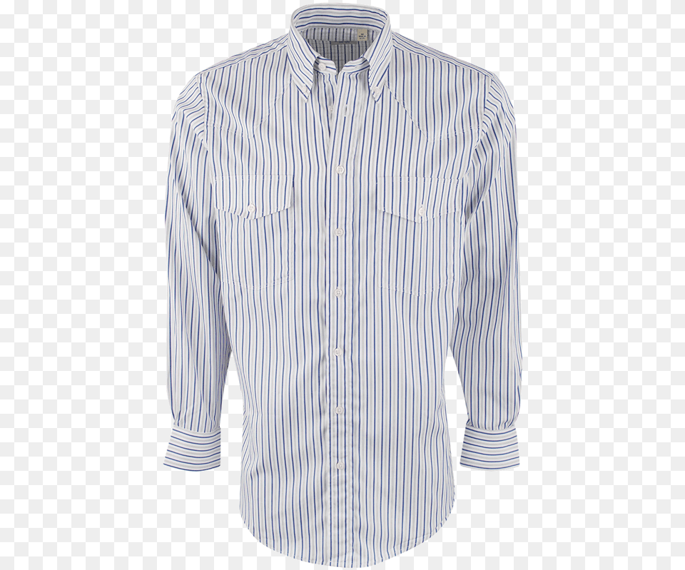 White With Gray And Blue Stripe Shirt Formal Wear, Clothing, Dress Shirt, Long Sleeve, Sleeve Free Png Download