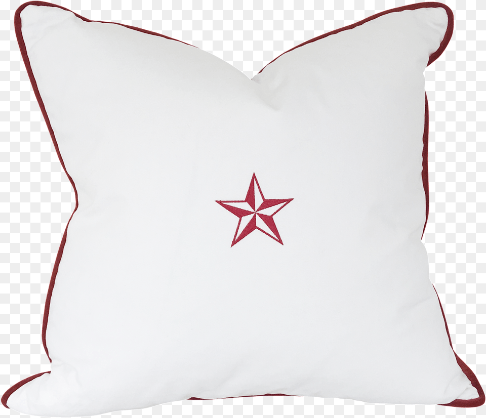 White With Red Star Throw Pillow Texas State University, Cushion, Home Decor, Star Symbol, Symbol Free Png