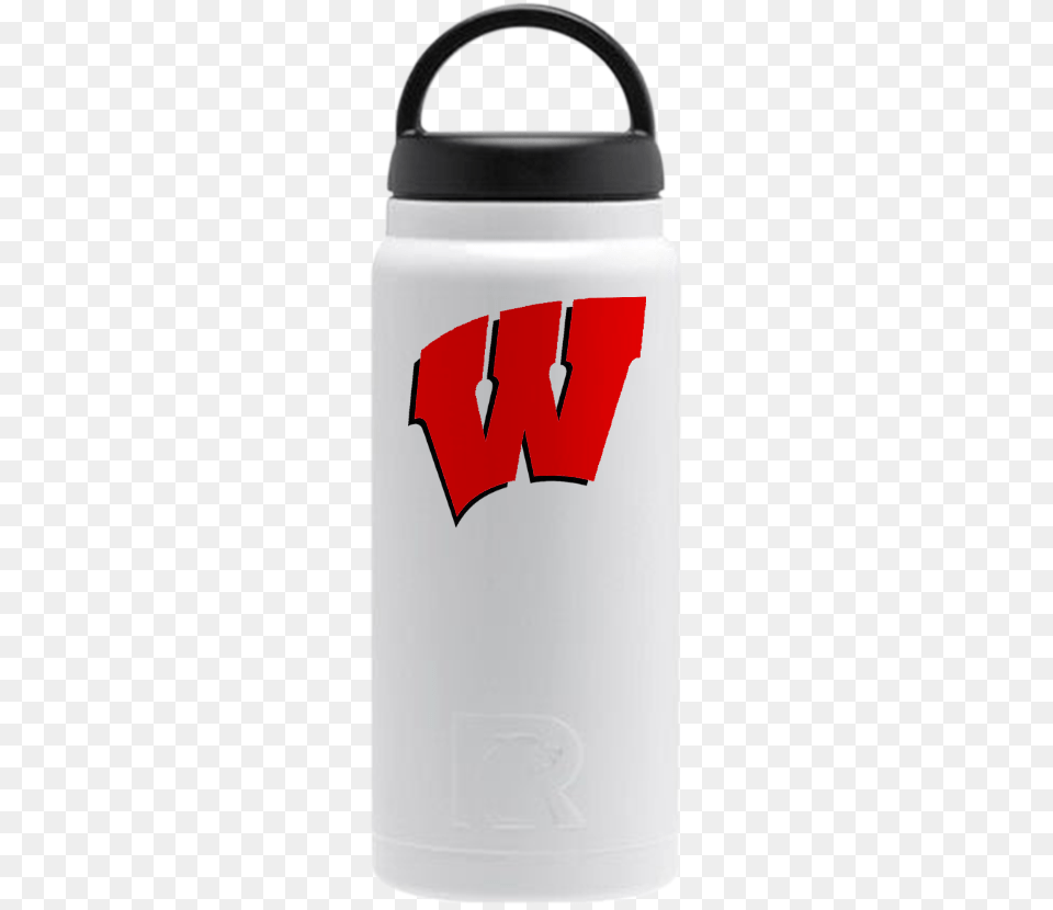 White With Red Wisconsin Badgers, Bottle, Shaker, Water Bottle Png