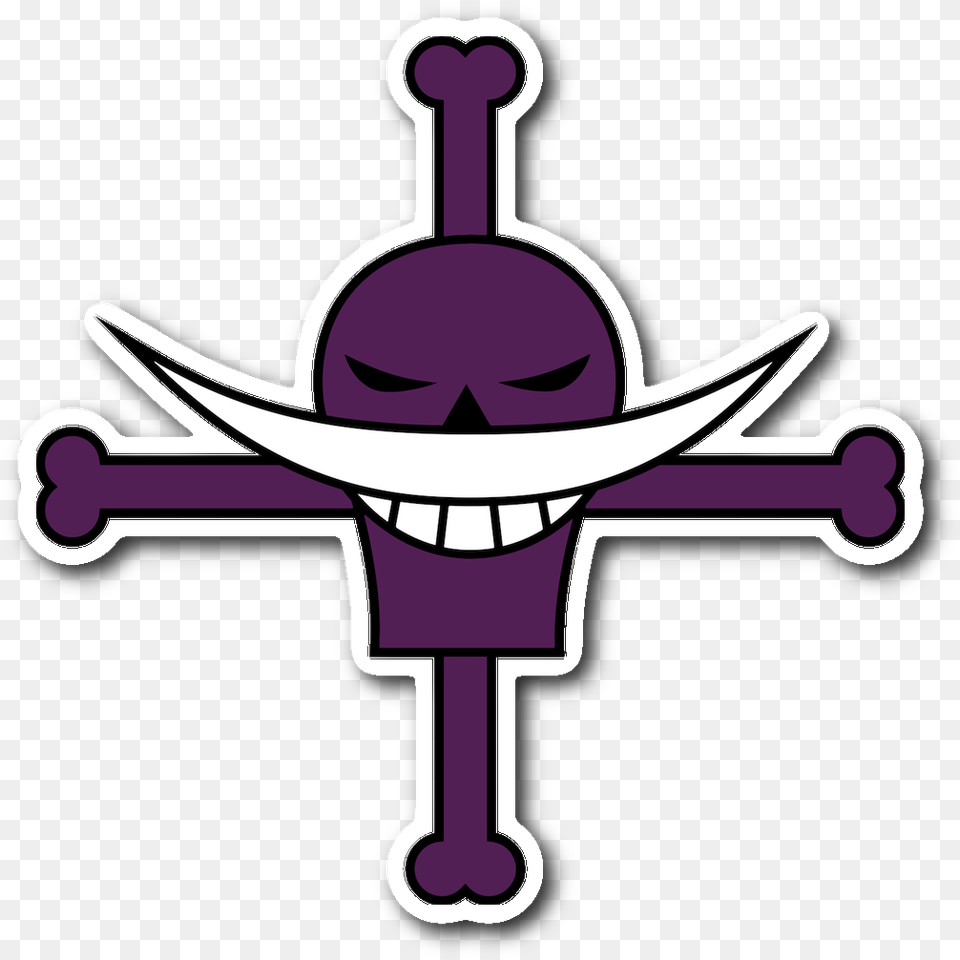 Whitebeard Pirates Jolly Roger Sticker Ace One Piece Logo, Cross, Symbol Free Png Download