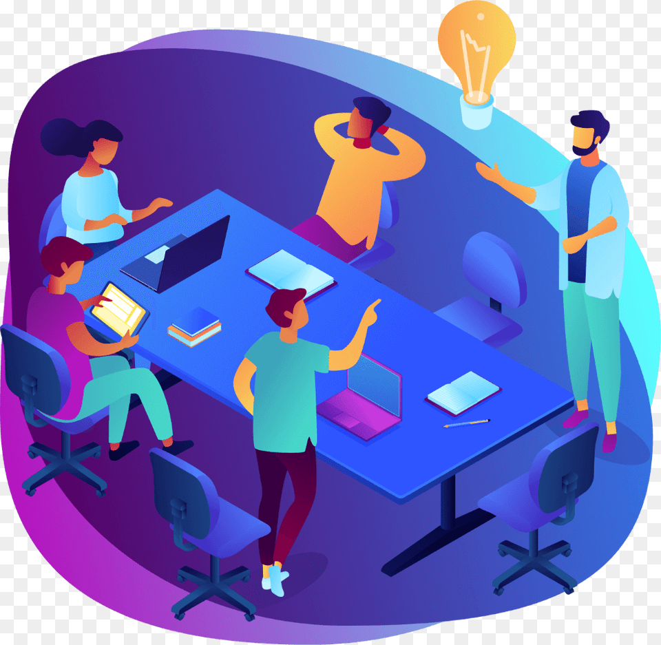 Whiteboard Animation And Explainer Video Studio Unified Communication Isometric, Table, Furniture, Person, Man Free Png Download