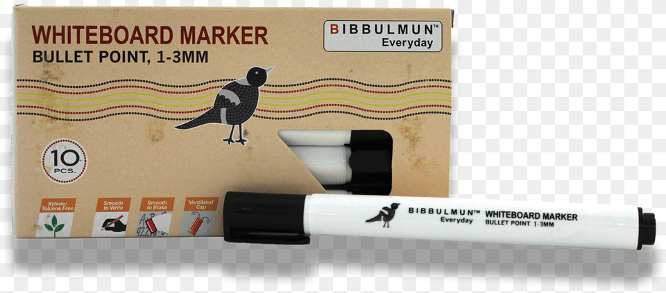 Whiteboard Marker Bullet Point Black 12 Pack Magpie, Animal, Bird, Pen Free Png Download