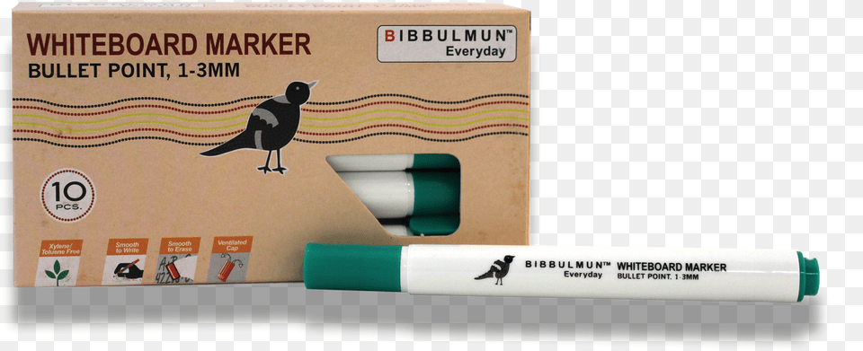 Whiteboard Marker Bullet Point Green 12 Pack Black Billed Magpie, Animal, Bird Free Transparent Png