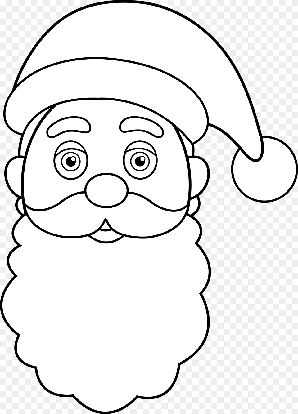 Whitefaceline Artheadcartoonblack And Whitefictional Santa Claus Face, Art, Drawing, Baby, Person Free Transparent Png