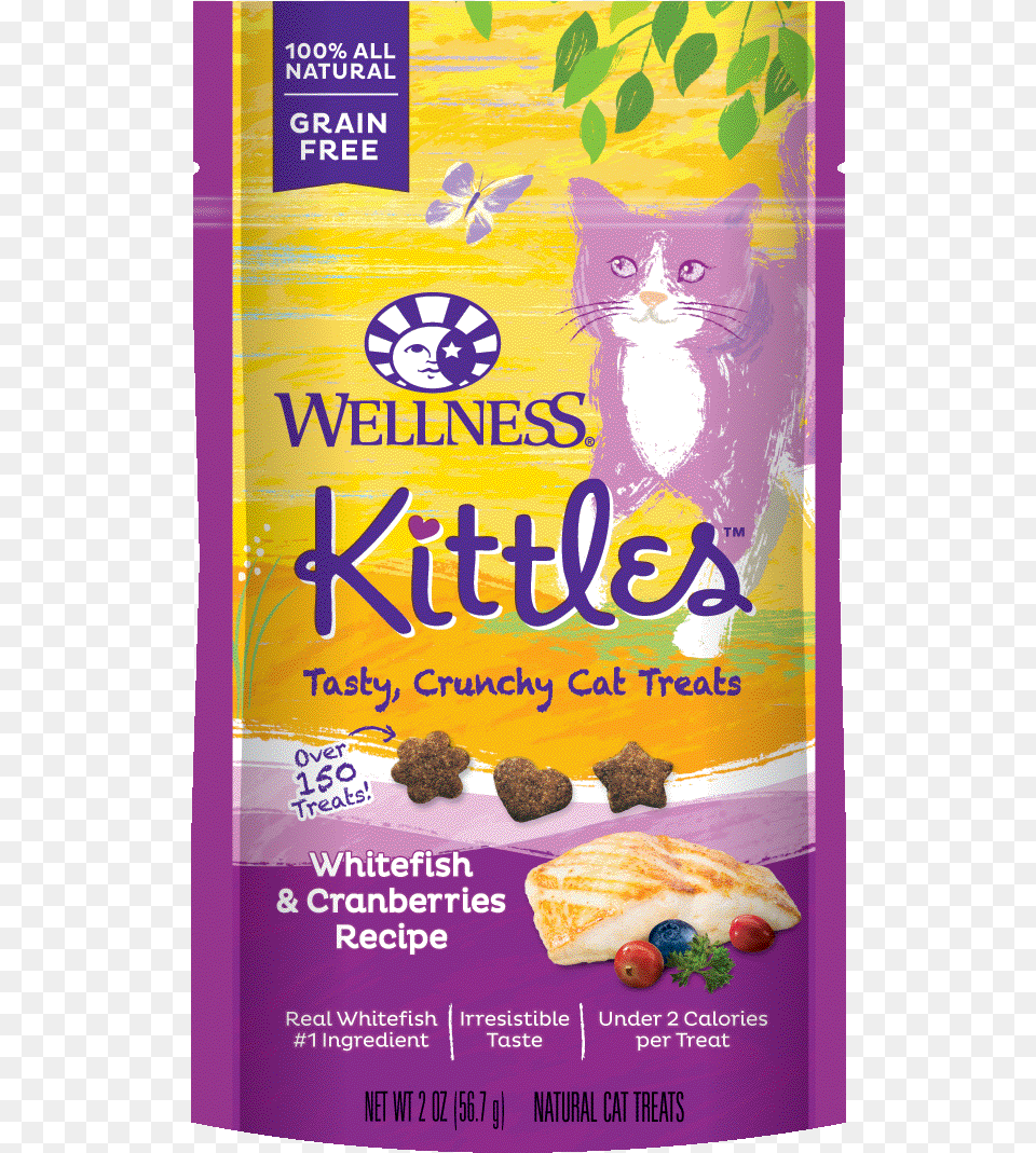 Whitefish And Tuna Wellness Cat Treats Crunchy, Advertisement, Poster, Pet, Mammal Png