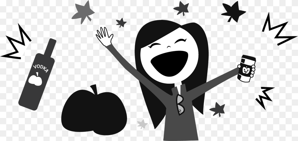 Whitegirl Apple, Stencil, Person, Face, Head Free Transparent Png