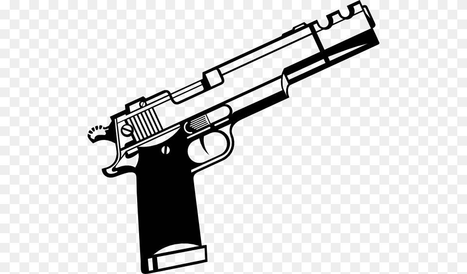 Whiteguntilt Clip Art, Firearm, Gun, Handgun, Weapon Free Png