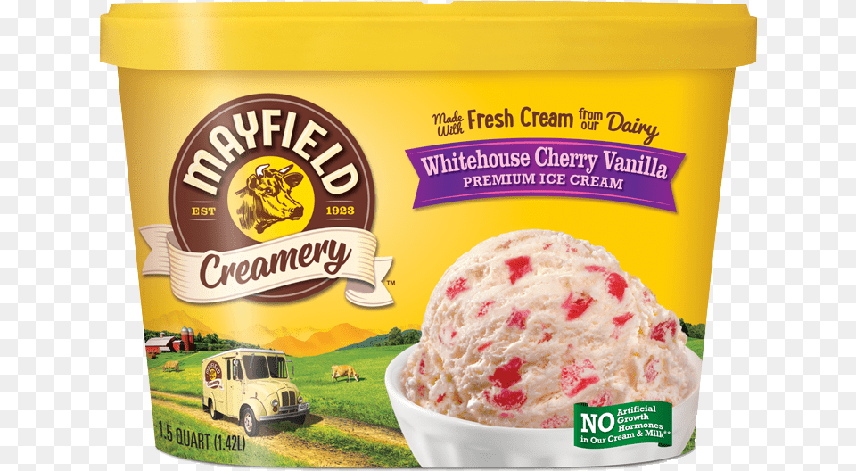 Whitehouse Cherry Vanilla Sea Salt Caramel Cheesecake Ice Cream, Dessert, Food, Ice Cream, Frozen Yogurt Png Image