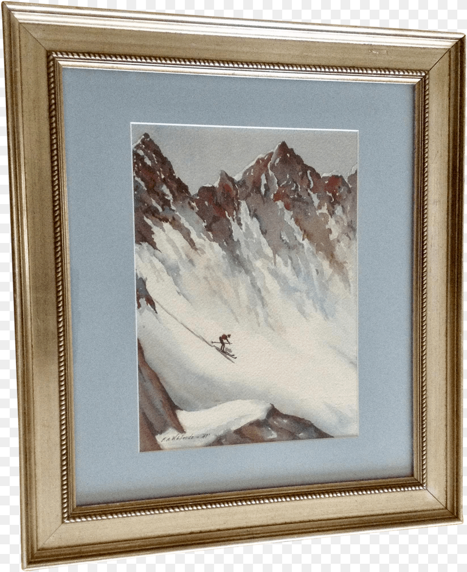 Whiteside Downhill Extreme Skiing On Steep Colorado Watercolor Painting Png