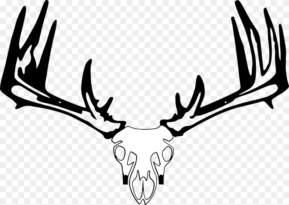 Whitetail Deer Skull Drawings Bowtech Bow Holder, Logo, Stencil, Face, Head Free Png Download