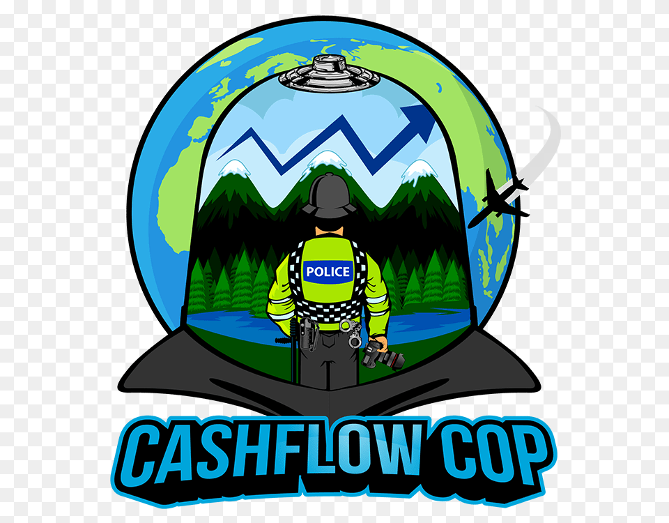 Who Is The Cashflow Cop, Person, Logo, Helmet, Advertisement Free Png Download