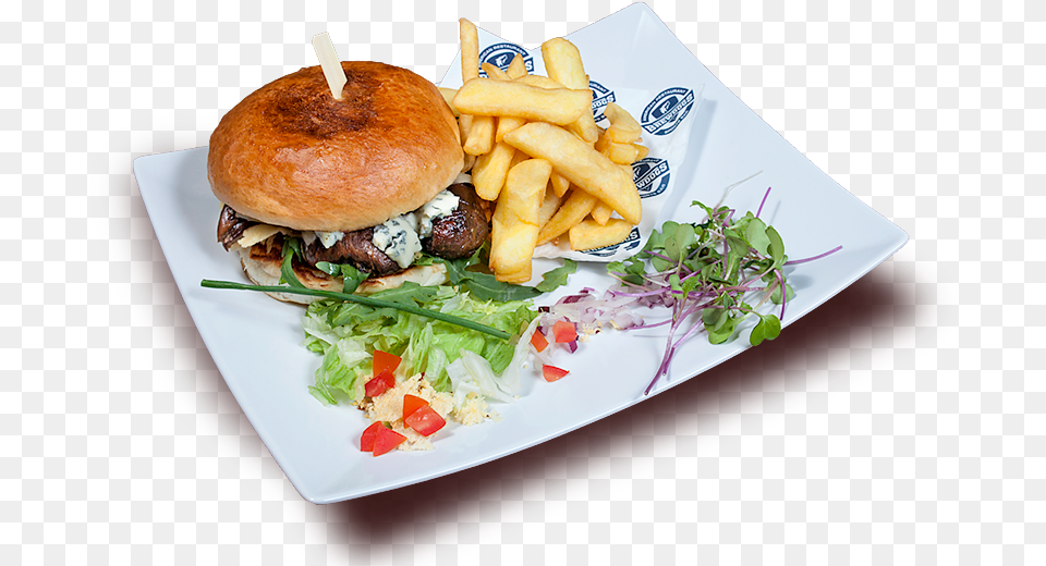 Who Said Burger Is Only For Meat Lovers In Brewbites French Fries, Food, Food Presentation, Plate, Meal Free Png Download