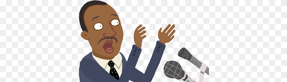 Who Was Dr Martin Luther King Bbc Bitesize Talking Into Microphone Cartoon, Electrical Device, Accessories, Person, Formal Wear Free Png