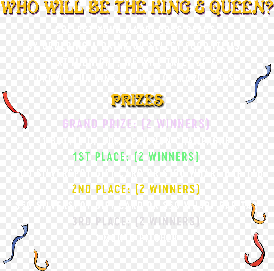 Who Will Be The King And Queen Of Mardi Gras Collect Calligraphy, Advertisement, Poster, Text Png