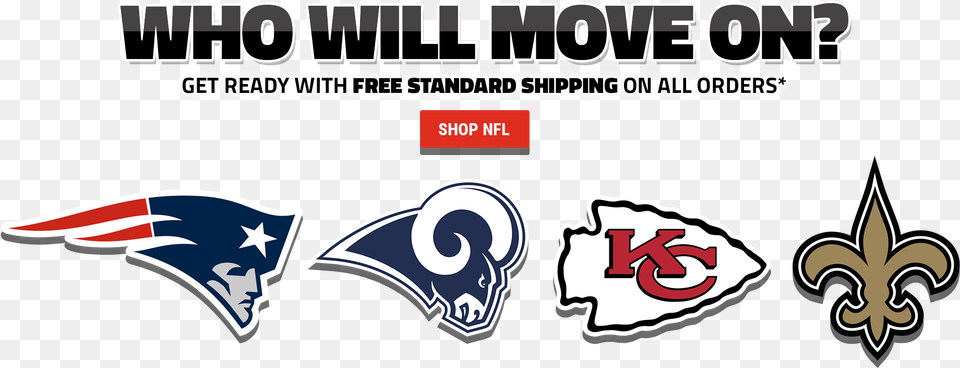 Who Will Move On Get Ready With Standard Shipping Kansas City Chiefs, Logo, Emblem, Symbol, Text Png Image