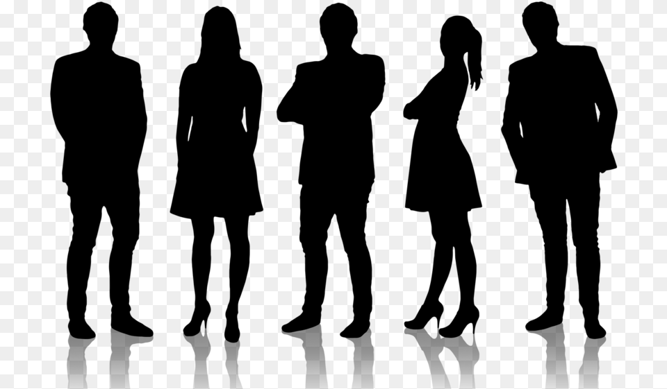 Whole Body Crossed Arms Silhouette Business People Silhouette, Gray Free Transparent Png