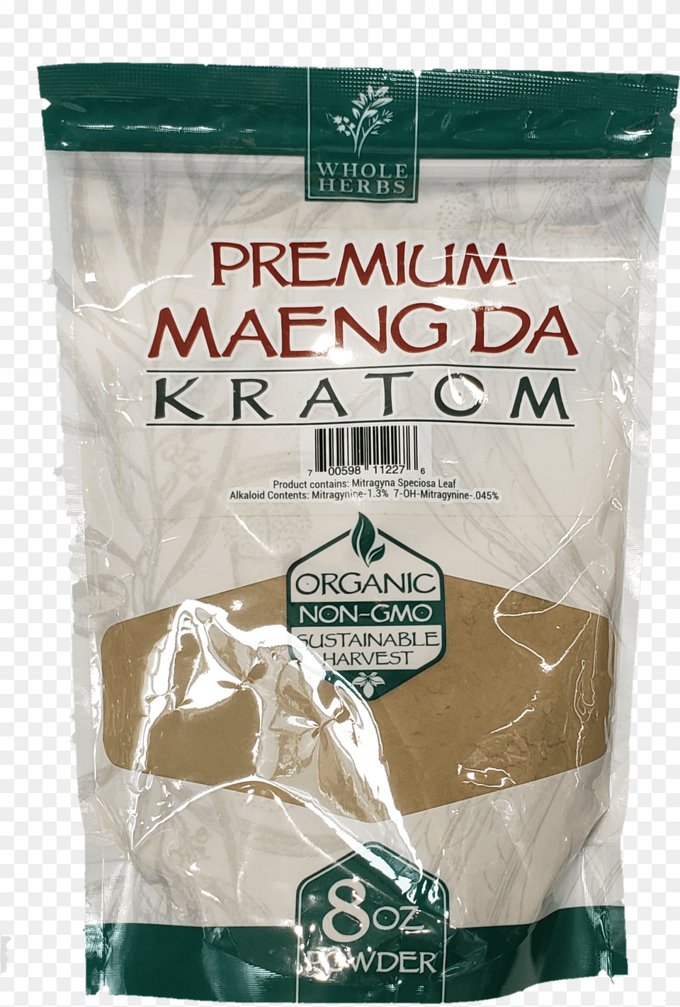 Whole Herbs Kratom Premium Maengda Maeng Da Vacuum Bag, Powder, Food, Flour Png Image
