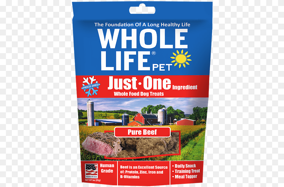 Whole Life Just One Grain Pure Beef Freeze Dried Whole Life Living Treats Freeze Dried Real Peanut Butter, Advertisement, Poster Png