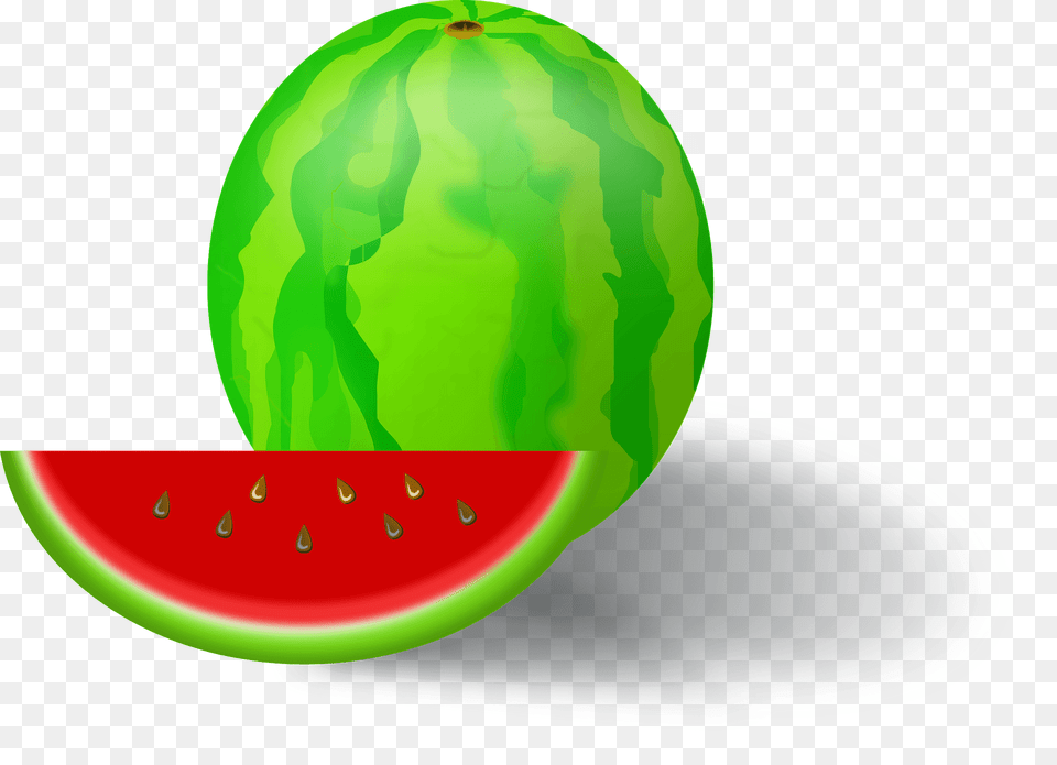 Whole Watermelon And Cut Wedge Clipart, Food, Fruit, Plant, Produce Free Png Download