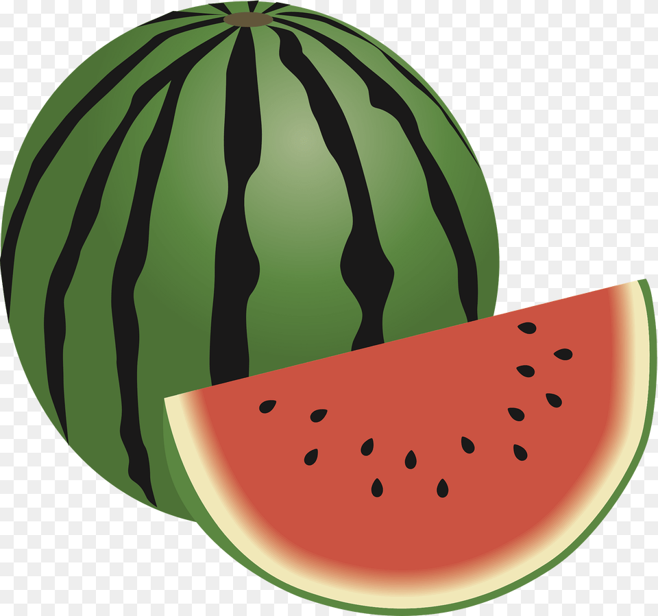 Whole Watermelon And Cut Wedge Clipart, Food, Fruit, Melon, Plant Free Transparent Png