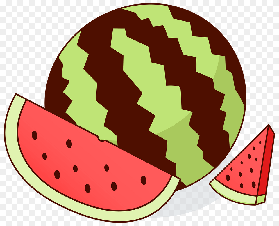 Whole Watermelon And Cut Wedges Clipart, Food, Fruit, Plant, Produce Free Png
