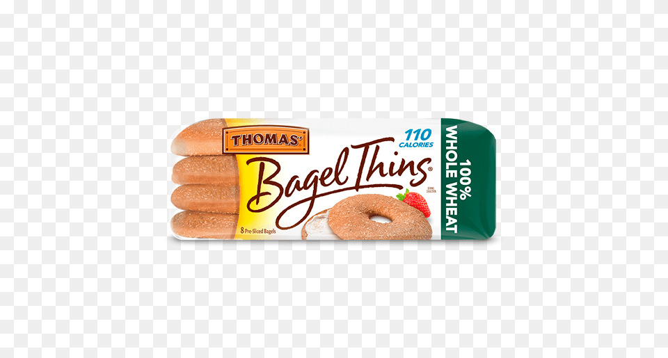 Whole Wheat Bagel Thins Bagels Thomas, Bread, Food, Hot Dog, Ketchup Png