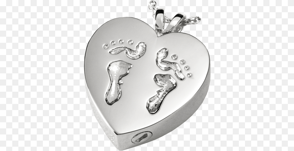 Wholesale Cremation Jewelry Baby Feet Heart Solid, Accessories, Pendant, Silver, Locket Free Png Download