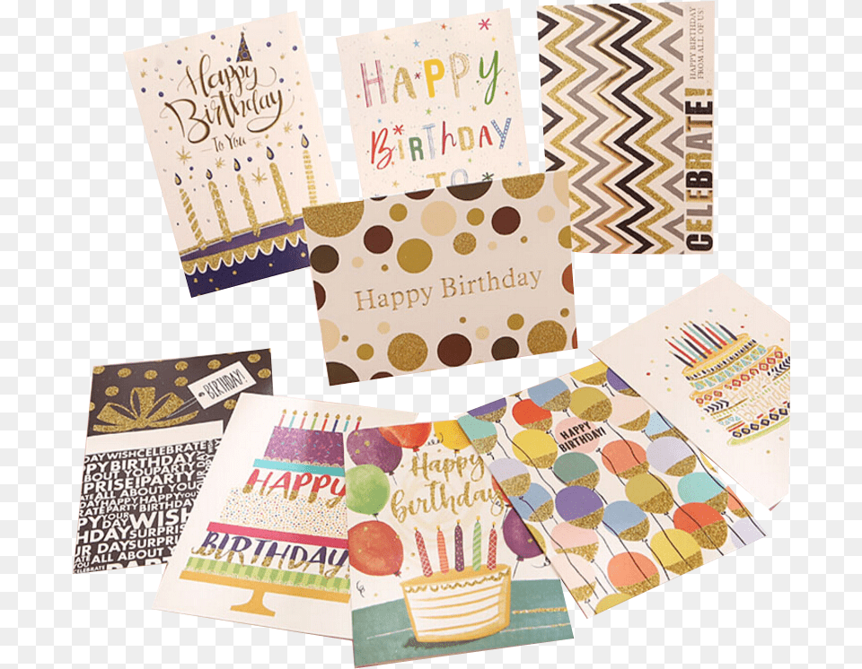 Wholesale Embossing Glitter Hot Stamping Happy Birthday Greeting Card, Advertisement, Poster, Envelope, Greeting Card Free Png