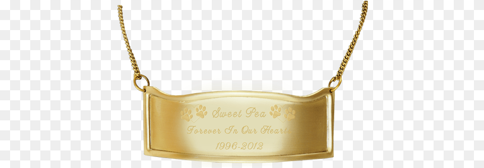 Wholesale Engraved Pet Memorial Plaque Contoured Brass Plaque Hanging By Chain, Accessories, Jewelry, Necklace Png Image