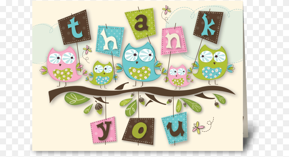 Whoo S Cute Thank You Card Greeting Card Thank You Cute Card, Applique, Envelope, Greeting Card, Mail Free Transparent Png