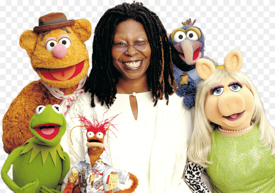 Whoopi Goldberg And Muppets Whoopi Goldberg And The Muppets, Head, Face, Portrait, Photography Png Image